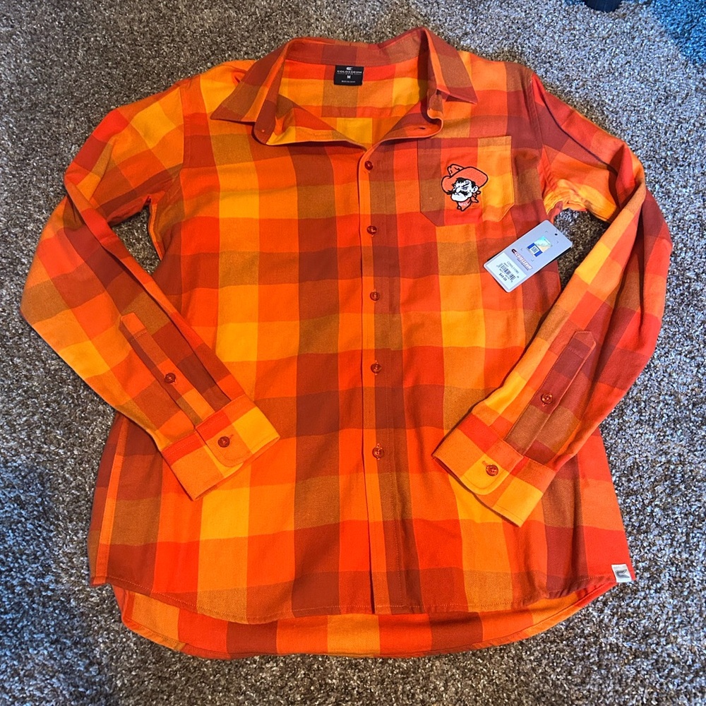 OSU Oklahoma State University Button Shirt Mens M NWT